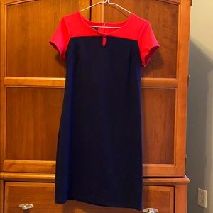 Talbots Navy Dark Magenta Color Block Dress 2P